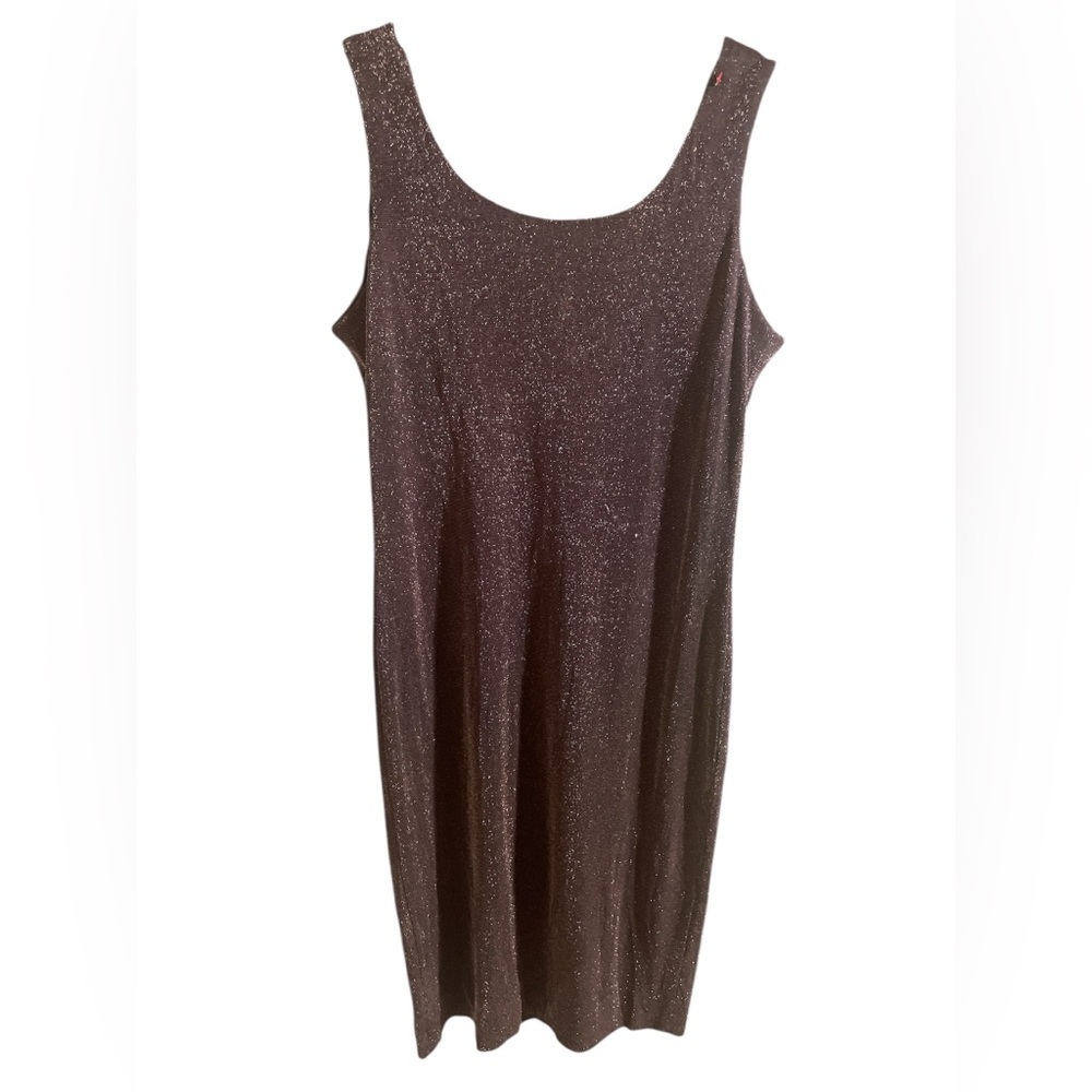 Black and Gold Shimmer Bodycon Dress Sleeveless Glitter Stretch Size 4 Small - Picture 4 of 6